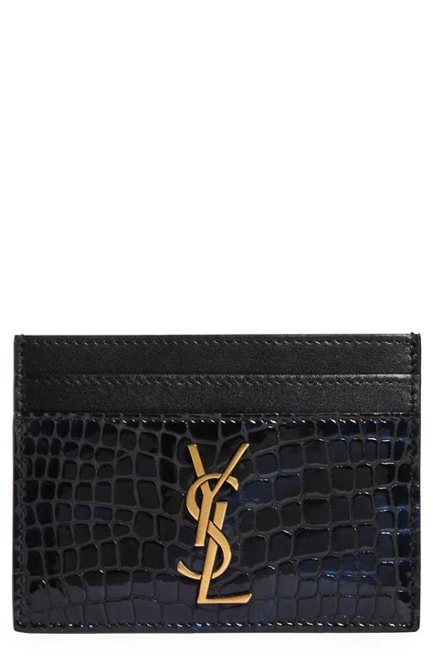 ysl croc embossed card case|CASSANDRE card case in CROCODILE .